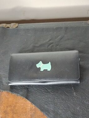 Radley London Black Wallet with Mint Dog Accent